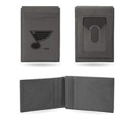 Rico Industries NHL St. Louis Blues Gray Laser Engraved Front Pocket Wallet Laser Engraved Front Pocket Wallet - Compact/Comfortable/Slim
