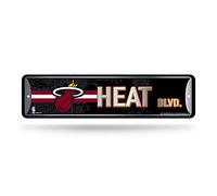 Rico Industries Segnale stradale in metallo NBA Miami Heat (10,2 x 38,1 cm) - ideale per casa, camera da letto, uomo Cave Decor