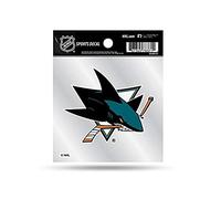 Rico Industries Sss9101, Adesivo con Logo della NHL San Jose Sharks Primary 4x4 Unisex, Naturale, 4-"
