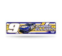 Rico Industries Targa stradale in metallo NASCAR Racing Chase Elliott n. 9, 10,2 x 38,1 cm, decorazione per la casa, camera da letto, ufficio, grotta degli uomini