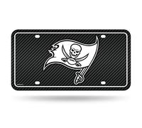 Rico MTG2101CF Buccaneers - Design in fibra di carbonio - Targhetta in metallo, multicolore, 15,5 x 30,5 cm