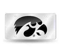 Rico NCAA Iowa Hawkeyes Laser Cut License Plate, Silver