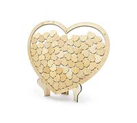 Rico Shop KG2 - Libro degli Ospiti in Legno, con Motivo a Cuore, 44 x 37,5 cm e 70 Cuori in Legno, per Matrimonio