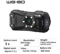 Ricoh Pentax WG-80 Black - Fotocamera Rugged 20MP Subacquea 4K GPS