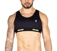 Ricok Couture - Reggiseno sportivo imbottito per esercizi fitness, nero, Large