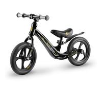 Ricokids Funnu - Bicicletta da corsa per bambini, sella regolabile in altezza, ruote in poliuretano antiforatura, 12 pollici, colore: Nero