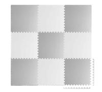 Ricokids Tappetino puzzle per gattonare, tappetino da gioco in schiuma, antiscivolo, per bambini, 9 pezzi, 180 x 180 x 1 cm, nero e bianco