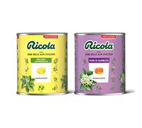 Ricola - 2 Barattoli di Caramelle Svizzere Dure Incartate da 1 Kg al Gusto di Melissa Limoncella e Fiori di Sambuco, Senza Zucchero con Estratto di Stevia, Senza Glutine e Senza Lattosio