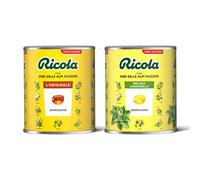 Ricola - 2 Barattoli di Caramelle Svizzere Dure Incartate da 1 Kg al Gusto di Melissa Limoncella e Original, Senza Zucchero con Estratto di Stevia, Senza Glutine e Senza Lattosio