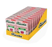 Ricola - 20 confezioni da 50 g - Caramelle con piante svizzere - Fragranza lampone melissa - Rinfrescante - Senza zucchero -
