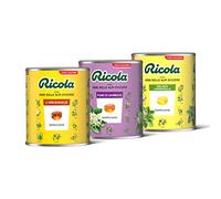 Ricola - 3 Barattoli di Caramelle Svizzere Dure Incartate da 1 Kg al Gusto di Melissa Limoncella, Fiori di Sambuco e Original, Senza Zucchero con Estratto di Stevia, Senza Glutine e Senza Lattosio