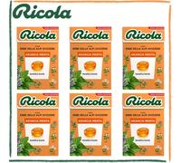 Ricola Caramelle Arancia e Menta Senza Zucchero 13 Erbe Svizzere 6x50g