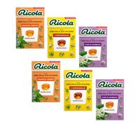 Ricola | Caramelle Arancia Menta | Caramelle Erbe Balsamiche | Caramelle Fiori di Sambuco | Caramelle alle Erbe Senza Zucchero 6 Astucci