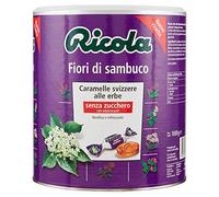 Ricola - Caramelle Balsamiche alle Erbe, Senza Zucchero, Gusto Fiori di Sambuco - Barattolo da 1kg
