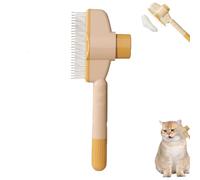 Riconoscere il pennello per gatti, il pennello per la toeletta per le pulci per le pulci per animali domestici, con pulsante di rilascio sia per cani che per gatti (Yellow)