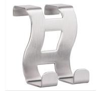RICOO 1 Pezzo Appendiabiti da Porta, Robusto e Resistente, MH001-1, Ganci Appendiabiti Per Camera, Bagno, Cucina, Argento, Modello, 5 x 6 x 4,5 cm
