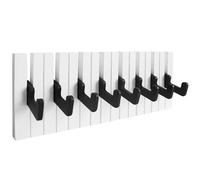 RICOO Appendiabiti da parete in legno WM1886-M - Appendiabiti multifunzionali e moderni per casa e ufficio - Design pratico e bianco e nero - 39x15x2cm