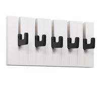 RICOO Appendiabiti da parete in legno WM1886-S - Appendiabiti multifunzionali e moderni per casa e ufficio - Design pratico e bianco e nero - 29x15x2cm