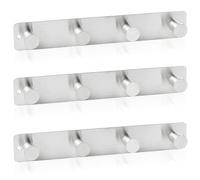 RICOO Appendiabiti da Parete MH025S-4x3 in Acciaio Inox, Attaccapanni da Muro Design Moderno con 4 Ganci per Ingresso, Cucina, Bagno, Montaggio Facile, Argento