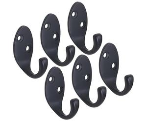 RICOO Appendiabiti da Parete Moderno MH014-B6 Design Elegante per Camera da Letto Cucina e Bagno Set di 6 Ganci Nero