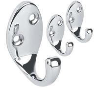 RICOO Appendiabiti da Parete Moderno, MH014-S3 Design Elegante per Camera da Letto, Cucina e Bagno, Set di 3, Argento