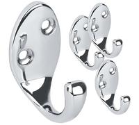 RICOO Appendiabiti da Parete Moderno, MH014-S4 Design Elegante per Camera da Letto, Cucina e Bagno, Set di 4, Argento