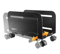 RICOO Carello PC Supporto RH-04 casse computer Con rotelle Sostegno torre pavimento Work-station Universale con ruote Scrivania ufficio Nero