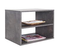 RICOO Comodino 2 ripiani WM110-BG 60 x 45 x 40 cm Camera da letto moderno Mobiletto Scaffale piccolo Cameretta Comodini Scarpiera Legno grigio