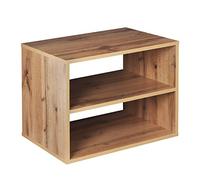 RICOO Comodino 2 ripiani WM110-EW 60 x 45 x 40 cm Camera da letto moderno Mobiletto Scaffale piccolo Cameretta Comodini Scarpiera Legno rovere marrone