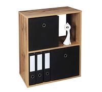 RICOO Comodino 2 ripiani WM111-EW 71 x 60 x 31 cm Camera da letto moderno Mobiletto Scaffale piccolo Cameretta Comodini Scarpiera Legno rovere marrone