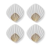 RICOO Ganci Adesivi Premium, HP004-W, Set da 4 Gancetti Adesivi per Bagno e Cucina, Porta Accappatoio e Asciugamani, Appendiabiti Adesivo, Bianco, Stile Moderno