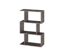 RICOO Libreria scaffale 106 x 70 x 30 cm WM075-BG Scaffalatura con 3 ripiani Grigio cemento