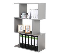 RICOO Libreria scaffale 106 x 70 x 30 cm WM075-PL Scaffalatura con 3 ripiani Grigio