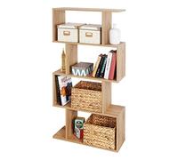 RICOO Libreria scaffale 129 x 70 x 25 cm WM071-EG Scaffalatura con 4 ripiani Rovere marrone