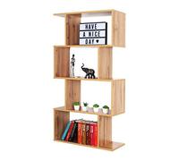 RICOO Libreria scaffale 129 x 70 x 25 cm WM071-EW Scaffalatura con 4 ripiani Rovere marrone Wotan