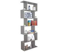 RICOO Libreria scaffale 192 x 70 x 25 cm WM070-PL Scaffalatura con 6 ripiani Grigio