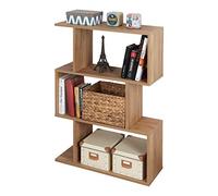 RICOO Libreria scaffale 97 x 70 x 25 cm WM072-EG Scaffalatura con 3 ripiani Rovere marrone
