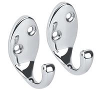 RICOO MH014-S2, appendiabiti da parete, appendiabiti da parete, set da 2 pezzi, appendiabiti da parete, in metallo, stile vintage, argento, appendiabiti da parete