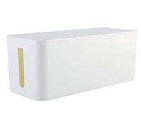 RICOO Nascondi Cavi Scatola Cavi Z3201-W - Organizza cavi, scatola per gestione cavi con 2 aperture laterali, ideale per scrivania, 32 x 13,5 x 12,7 cm, Bianco.