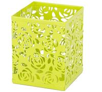 RICOO Organizer Scrivania, Portapenne da Scrivania B003-GN, Porta Penne per Scrivania in Metallo, Ideale per Ufficio e Casa, Dimensioni: 8 x 8 x 10 cm, Verde
