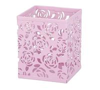 RICOO Organizer Scrivania, Portapenne da Scrivania B003-P, Porta Penne per Scrivania in Metallo, Ideale per Ufficio e Casa, Dimensioni: 8 x 8 x 10 cm, Rosa
