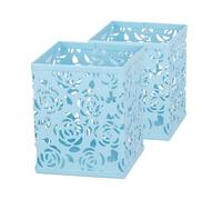 RICOO Portapenne B003-HBx2 Portamatite in Metallo per Penne, Contenitore per 2 Pezzi, Portapenne per Scrivania, Organizzatore da Ufficio, Organizzatore da Scrivania Blu Chiaro