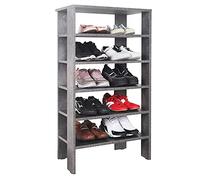 RICOO Scarpiera salvaspazio 105 x 55 x 32 cm WM041-BG Scaffale mobile ingresso Grigio cemento - Portascarpe