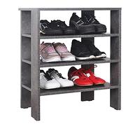RICOO Scarpiera salvaspazio 70 x 55 x 32 cm WM039-BG Scaffale mobile ingresso Grigio cemento - Portascarpe