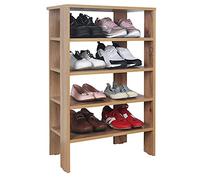 RICOO Scarpiera salvaspazio 88 x 60 x 32 cm WM040-EW Scaffale mobile ingresso Rovere marrone Wotan Portascarpe