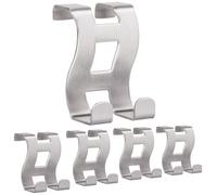 RICOO Set di 5 Appendiabiti da Porta Robusto e Resistente Ganci Appendiabiti Per Camera Bagno Cucina Argento Modello MH001-5, 5 x 6 x 4,5 cm