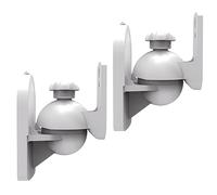 RICOO Supporti Universali per Casse LH028-W Altoparlanti da Parete Supporti a muro per casse acustiche Supporti per altoparlanti Orientabile e Inclinabile 50x87x64mm Set di 2, Bianco