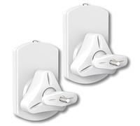 RICOO Supporti Universali per Casse, LH038-W Altoparlanti da Parete, Supporti a muro per casse acustiche, Supporti per altoparlanti Orientabile e Inclinabile, 110x65x91mm, Set di 2, Bianco
