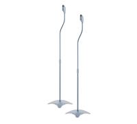 RICOO Supporto pavimento universale BH08-G per altoparlanti Supporto piede Altezza regolabile Canale del cavo Supporto per casa/ufficio, 1 paio Argento