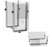 RICOO Supporto PC scrivania TRH02-S Montaggio della Case sotto Tavolo Computer sottoscrivania Salvaspazio Fisso Regolabile Colore Argento